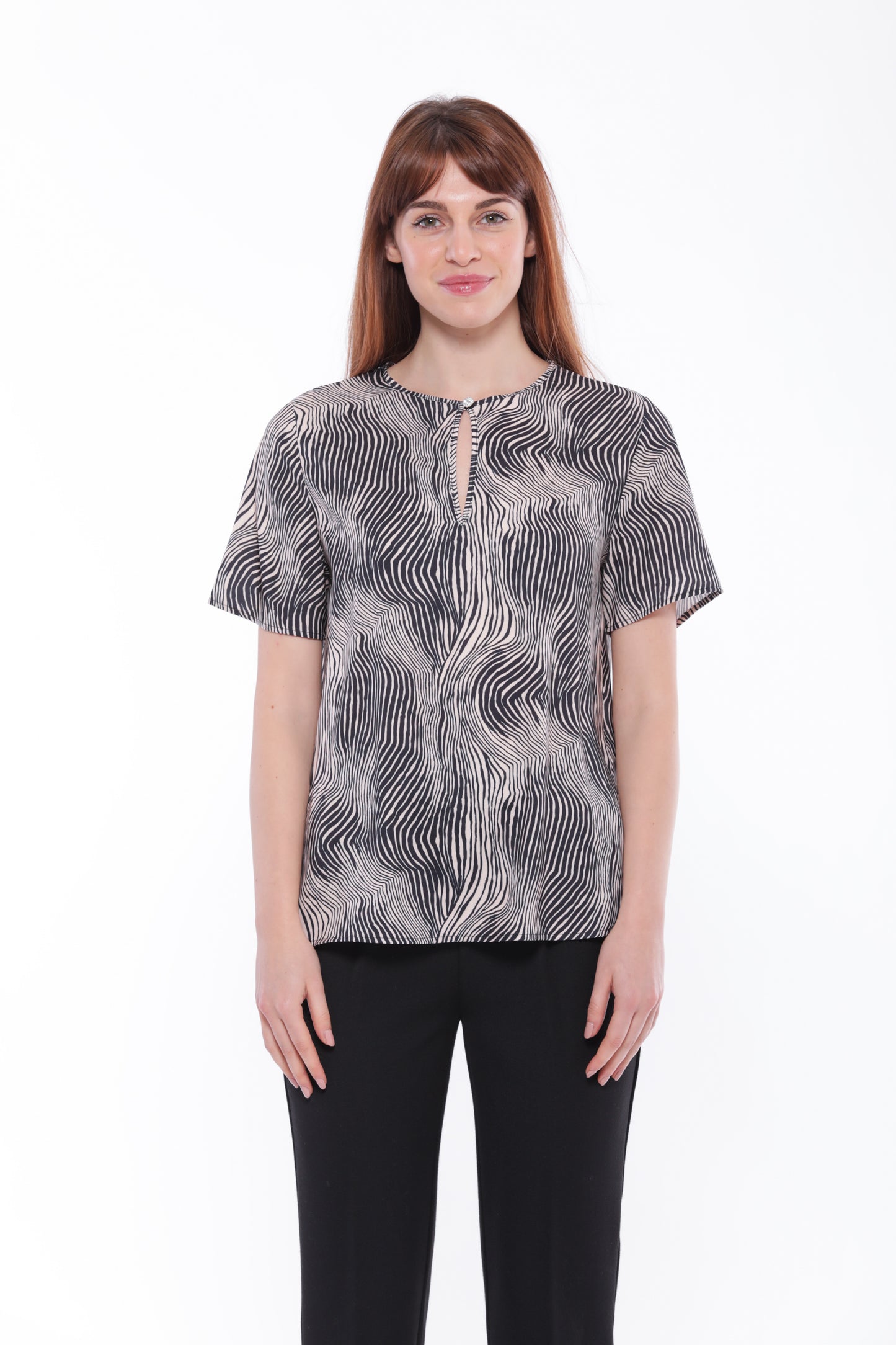 BLUSA MANICHE CORTE FANTASIA ZEBRA