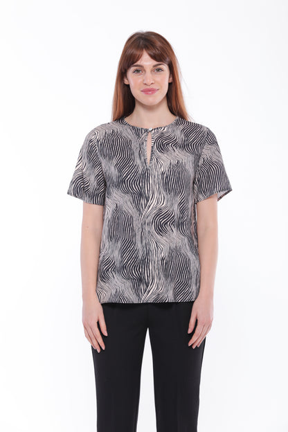 BLUSA MANICHE CORTE FANTASIA ZEBRA