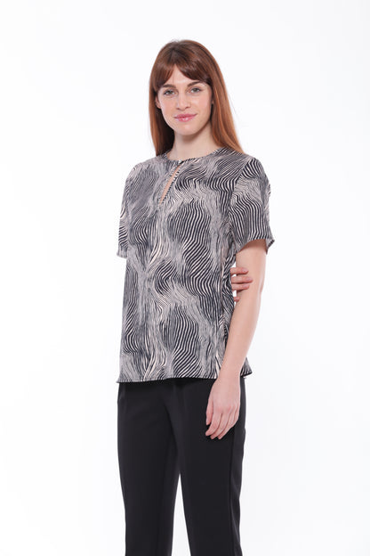 BLUSA MANICHE CORTE FANTASIA ZEBRA