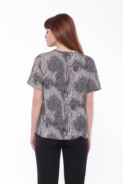 BLUSA MANICHE CORTE FANTASIA ZEBRA