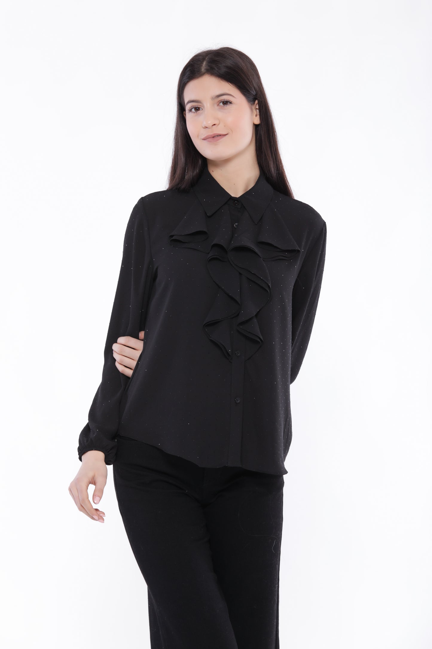 CAMICIA IN GEORGETTE CON STRASS