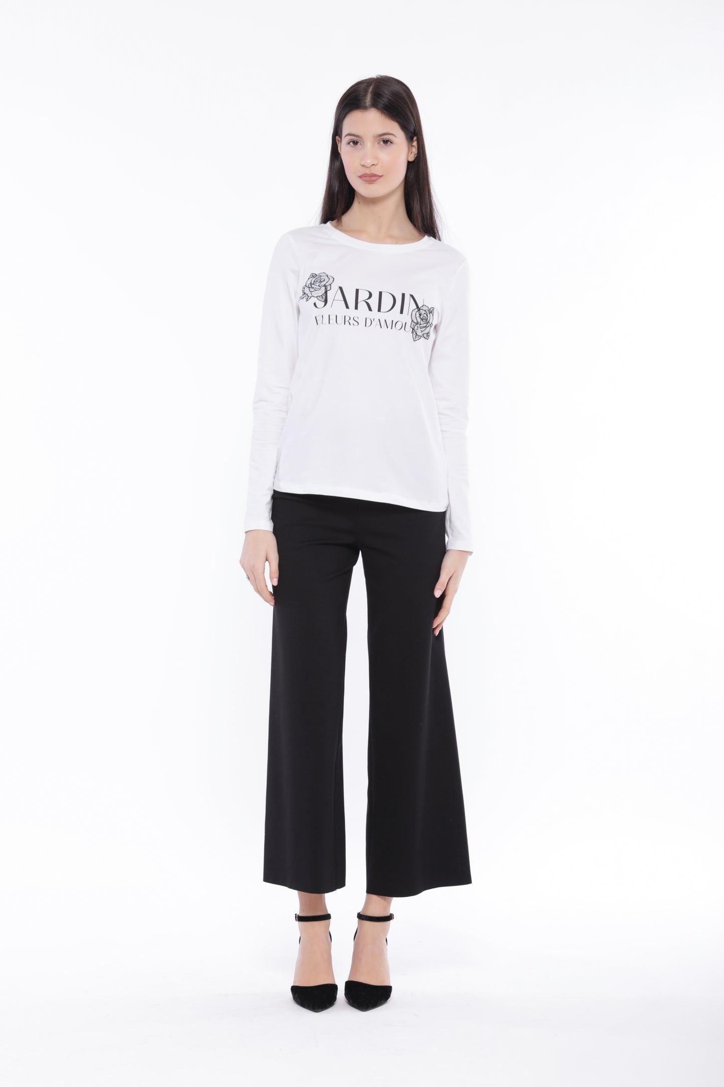 PANTALONE PALAZZO CROPPED IN PUNTO MILANO