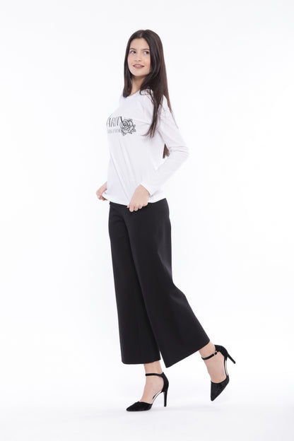 PANTALONE PALAZZO CROPPED IN PUNTO MILANO