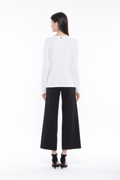 PANTALONE PALAZZO CROPPED IN PUNTO MILANO