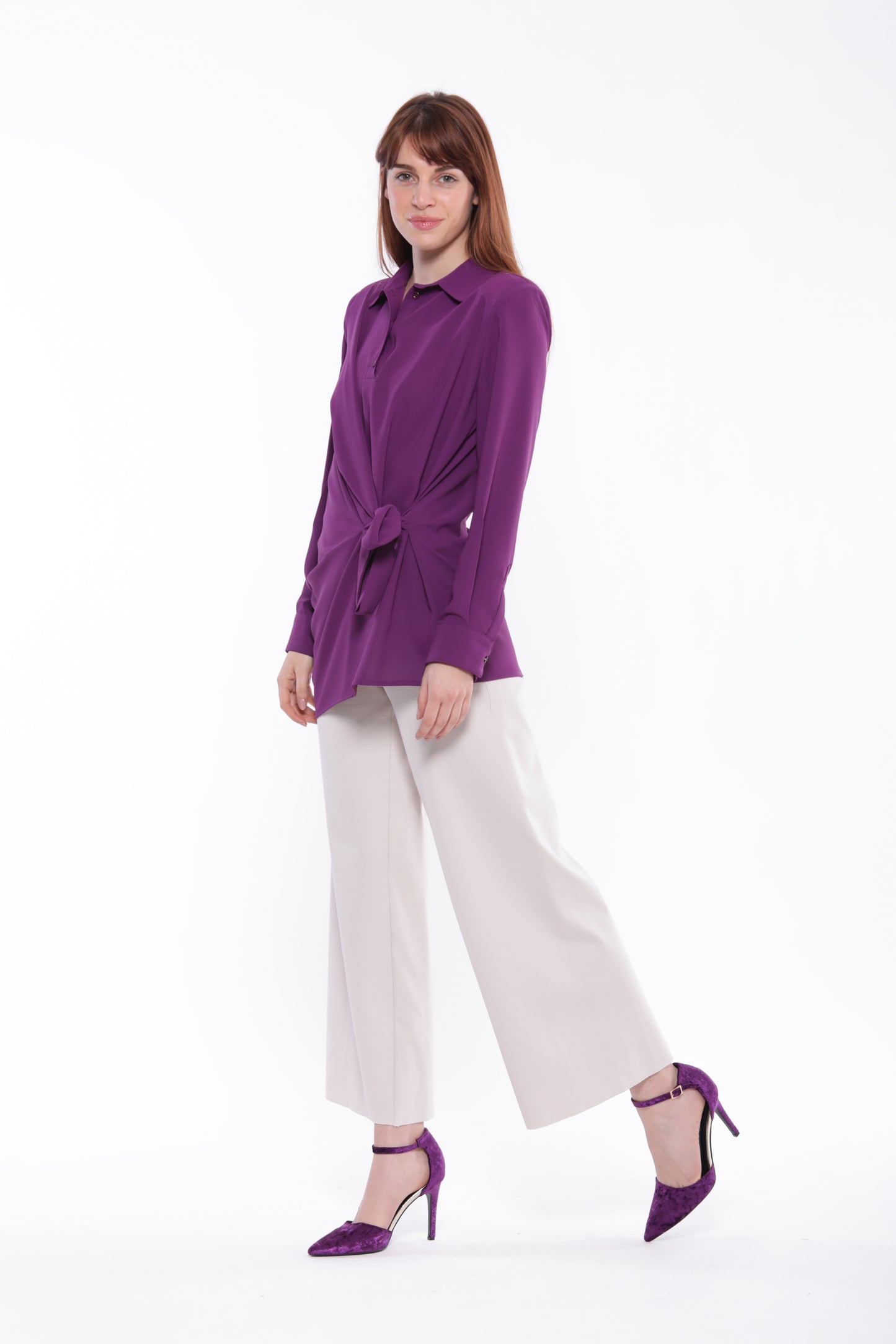 PANTALONE PALAZZO CROPPED IN PUNTO MILANO