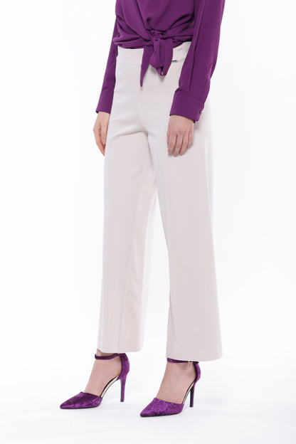 PANTALONE PALAZZO CROPPED IN PUNTO MILANO