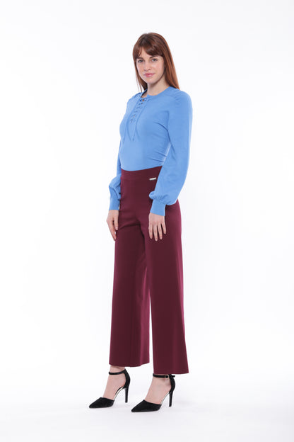 PANTALONE PALAZZO CROPPED IN PUNTO MILANO