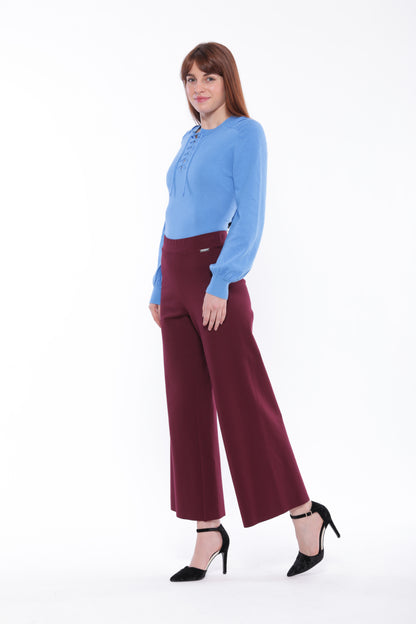 PANTALONE PALAZZO CROPPED IN PUNTO MILANO