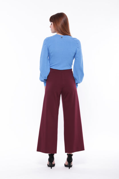 PANTALONE PALAZZO CROPPED IN PUNTO MILANO