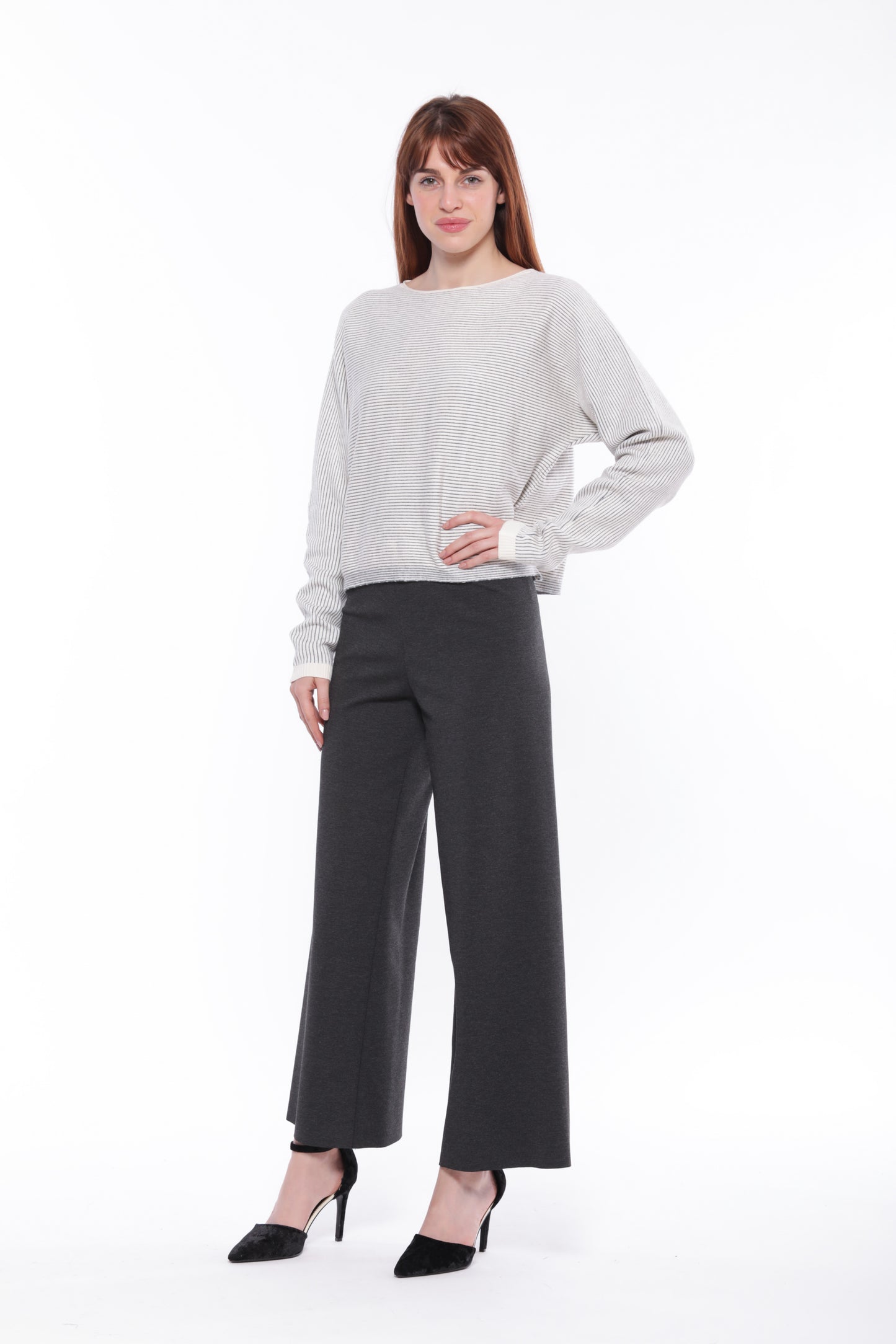 PANTALONE PALAZZO CROPPED IN PUNTO MILANO