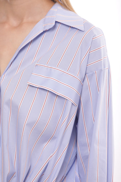 CAMICIA IN COTONE A RIGHE CON NODO