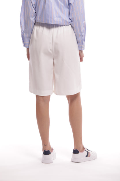 PANTALONE BERMUDA IN AKUMAL CON DETTAGLIO A RIGHE