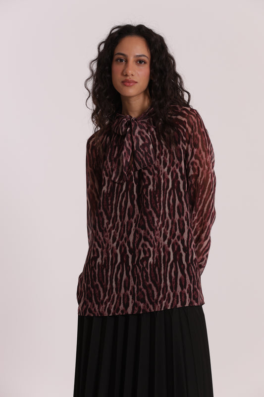 BLUSA CON FUSCIACCA FANTASIA ANIMALIER