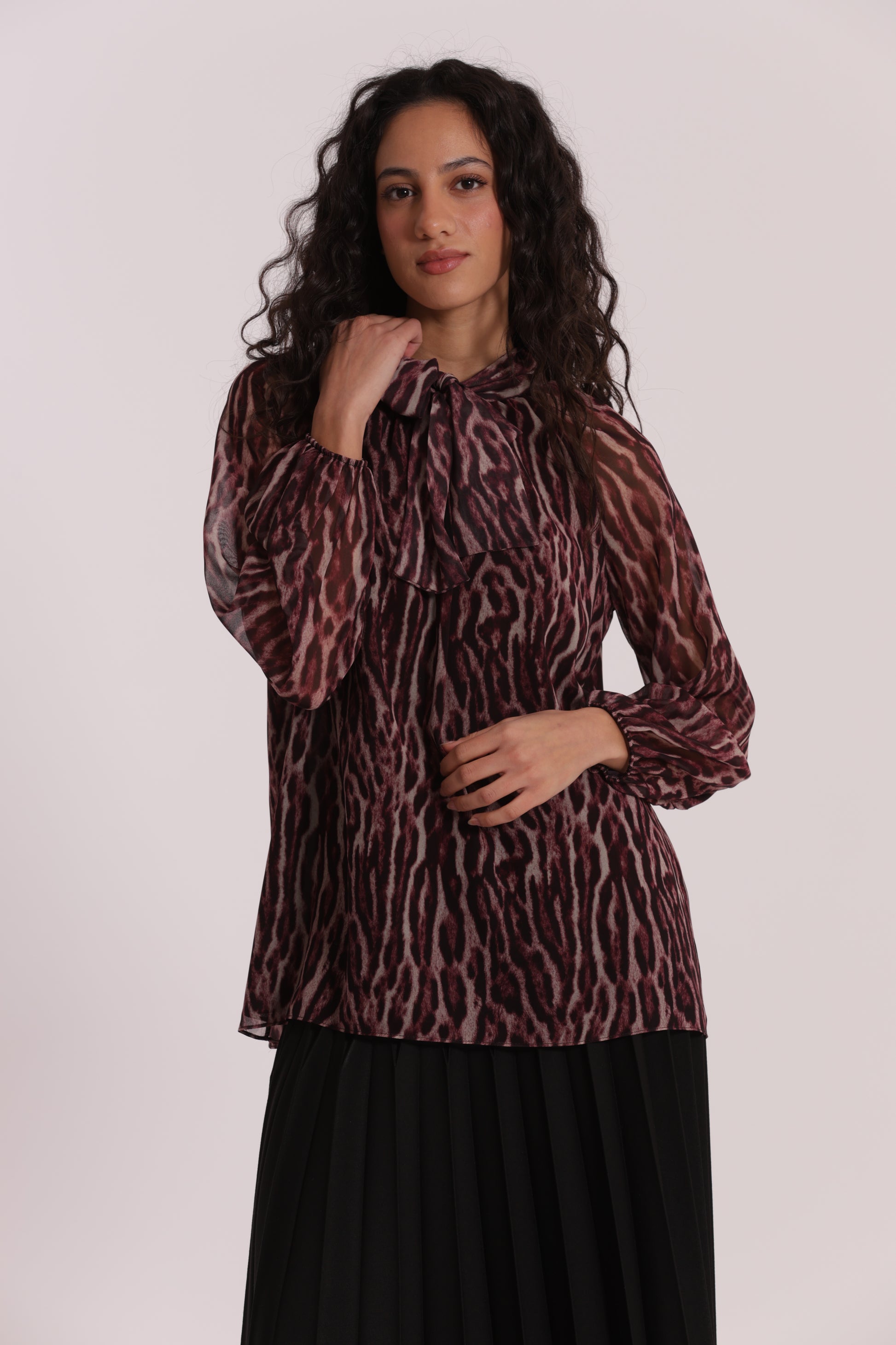 BLUSA CON FUSCIACCA FANTASIA ANIMALIER