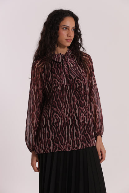 BLUSA CON FUSCIACCA FANTASIA ANIMALIER
