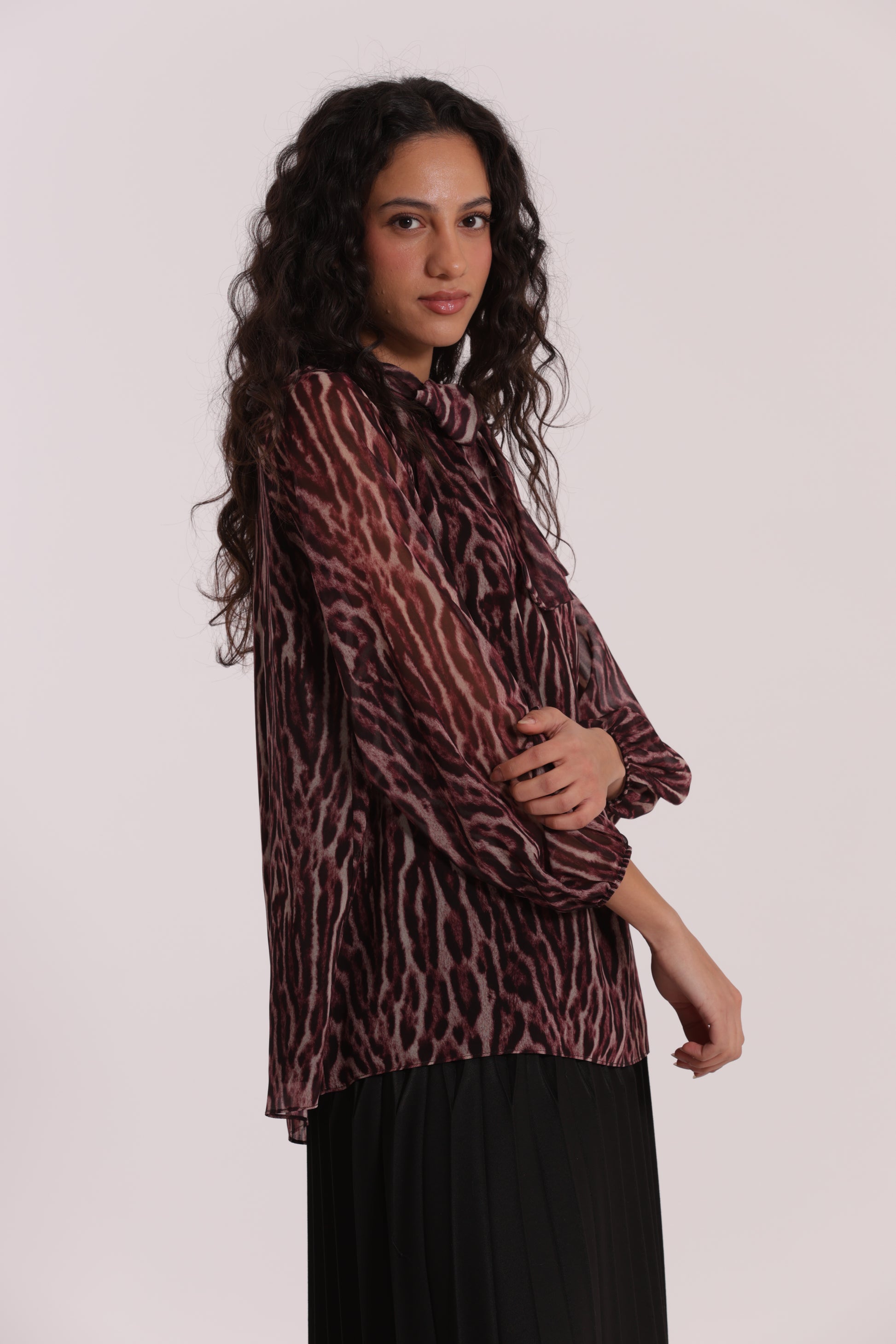 BLUSA CON FUSCIACCA FANTASIA ANIMALIER