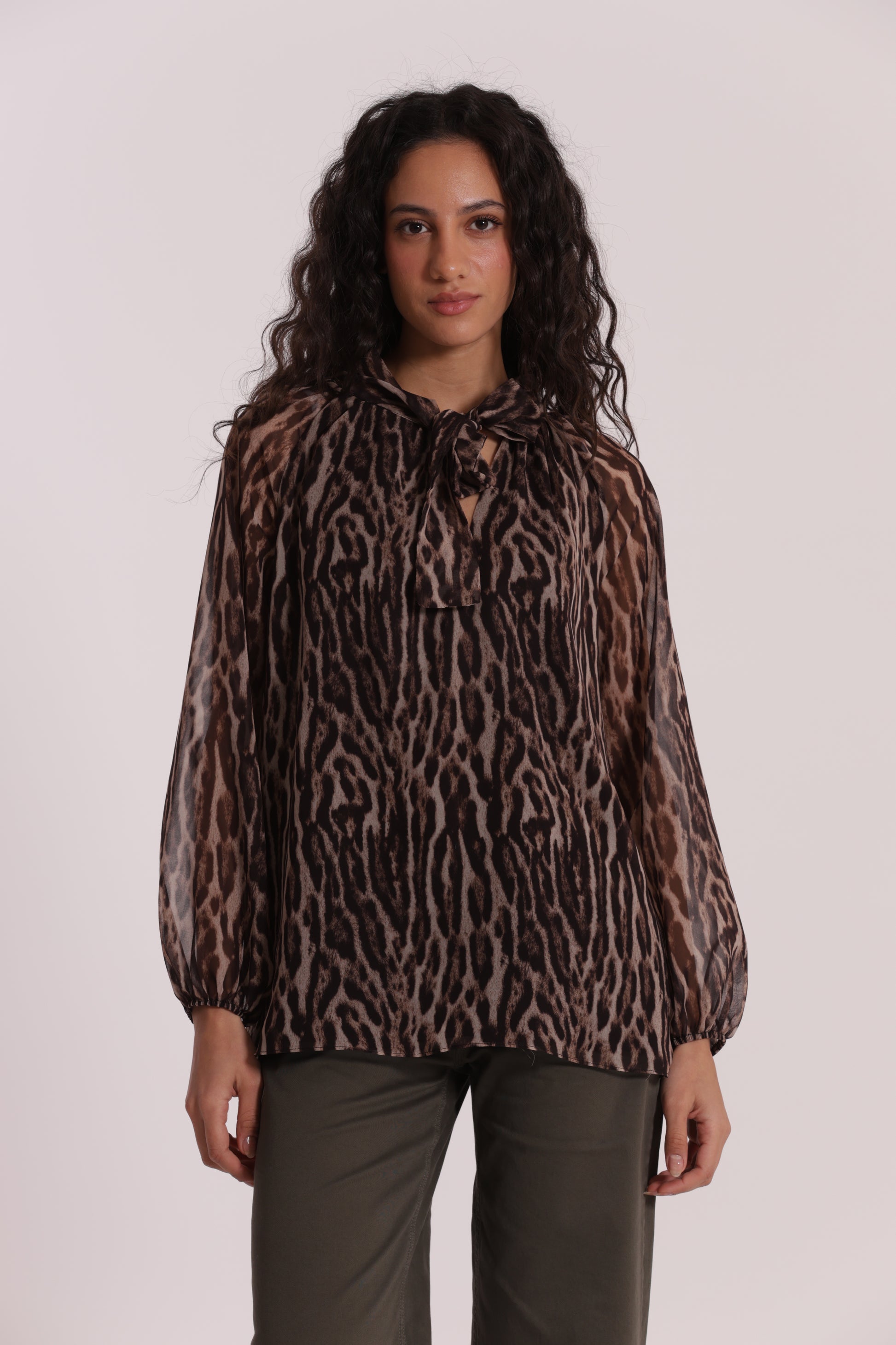 BLUSA CON FUSCIACCA FANTASIA ANIMALIER