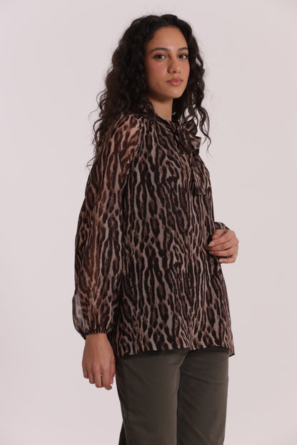 BLUSA CON FUSCIACCA FANTASIA ANIMALIER