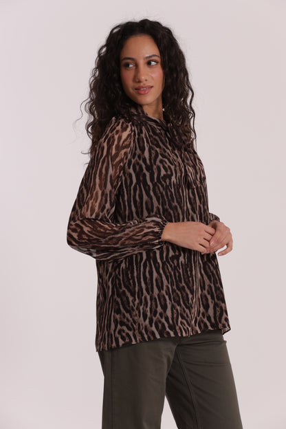 BLUSA CON FUSCIACCA FANTASIA ANIMALIER