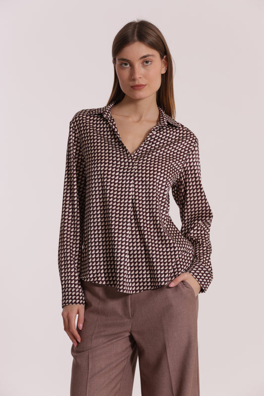 BLUSA SCOLLO A V FANTASIA GEO