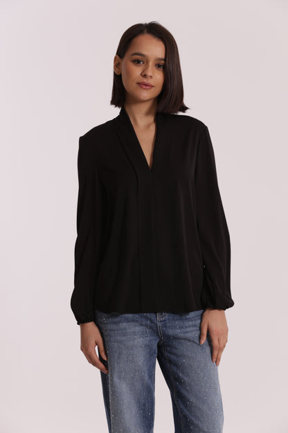 BLUSA CON PIEGHE IN SOLTON