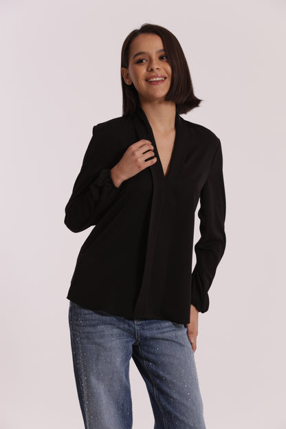 BLUSA CON PIEGHE IN SOLTON