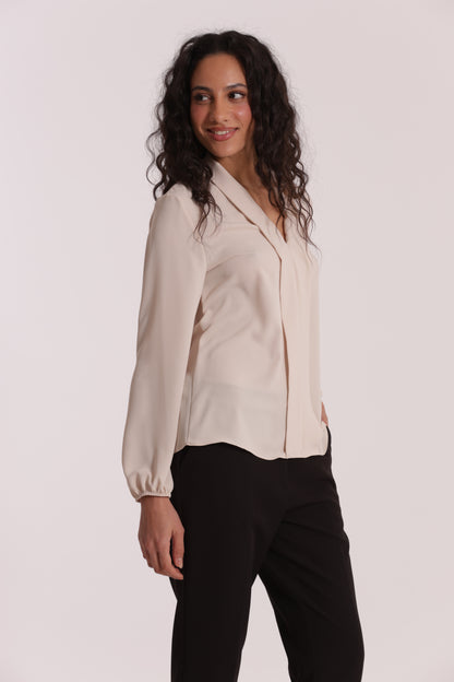 BLUSA CON PIEGHE IN SOLTON