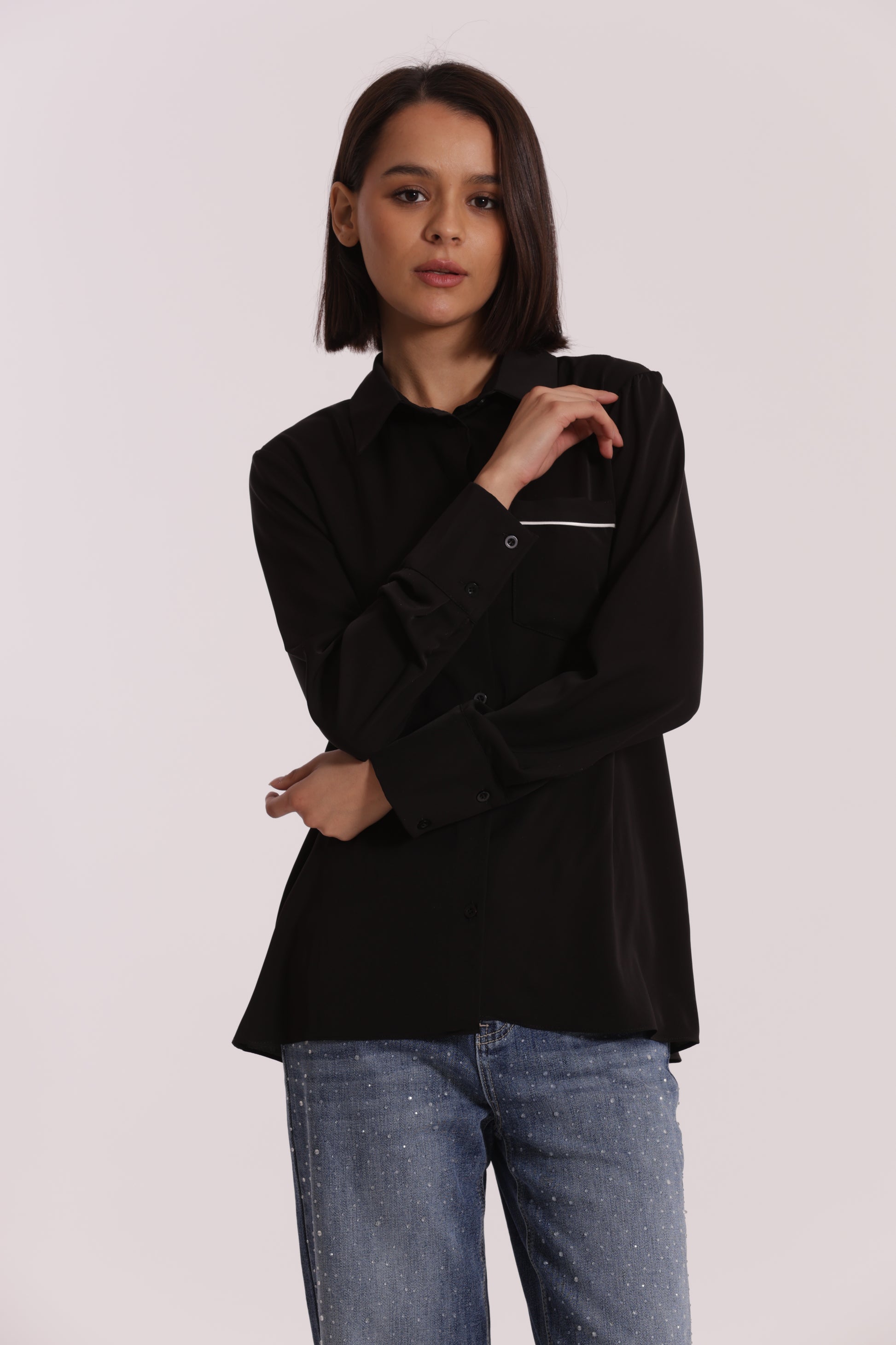 CAMICIA CON TASCHINO BICOLOR