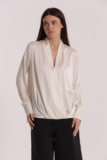 BLUSA INCROCIATA IN RASO