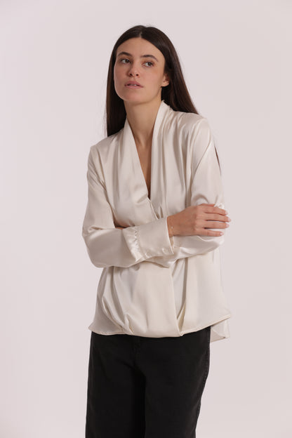 BLUSA INCROCIATA IN RASO