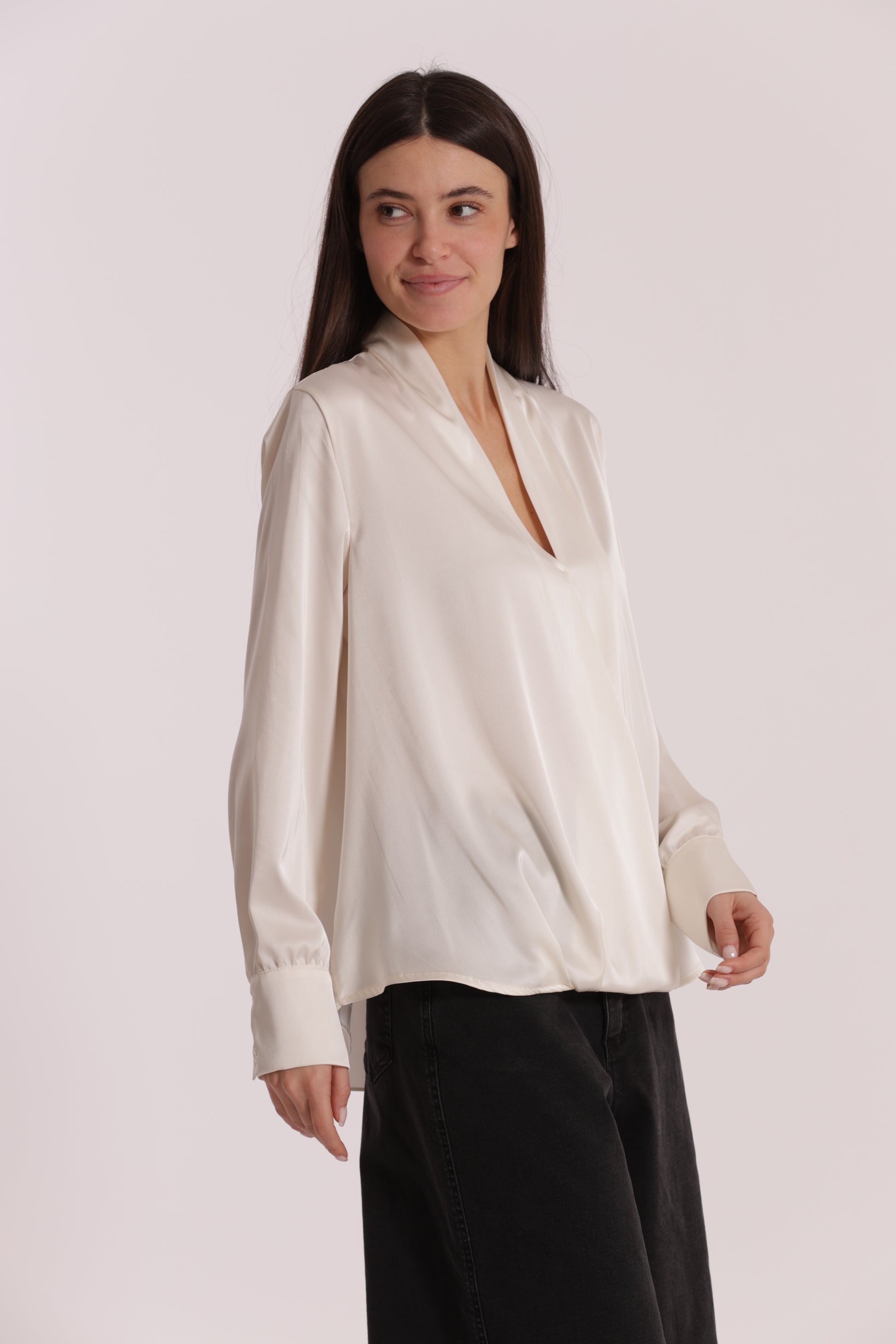 BLUSA INCROCIATA IN RASO