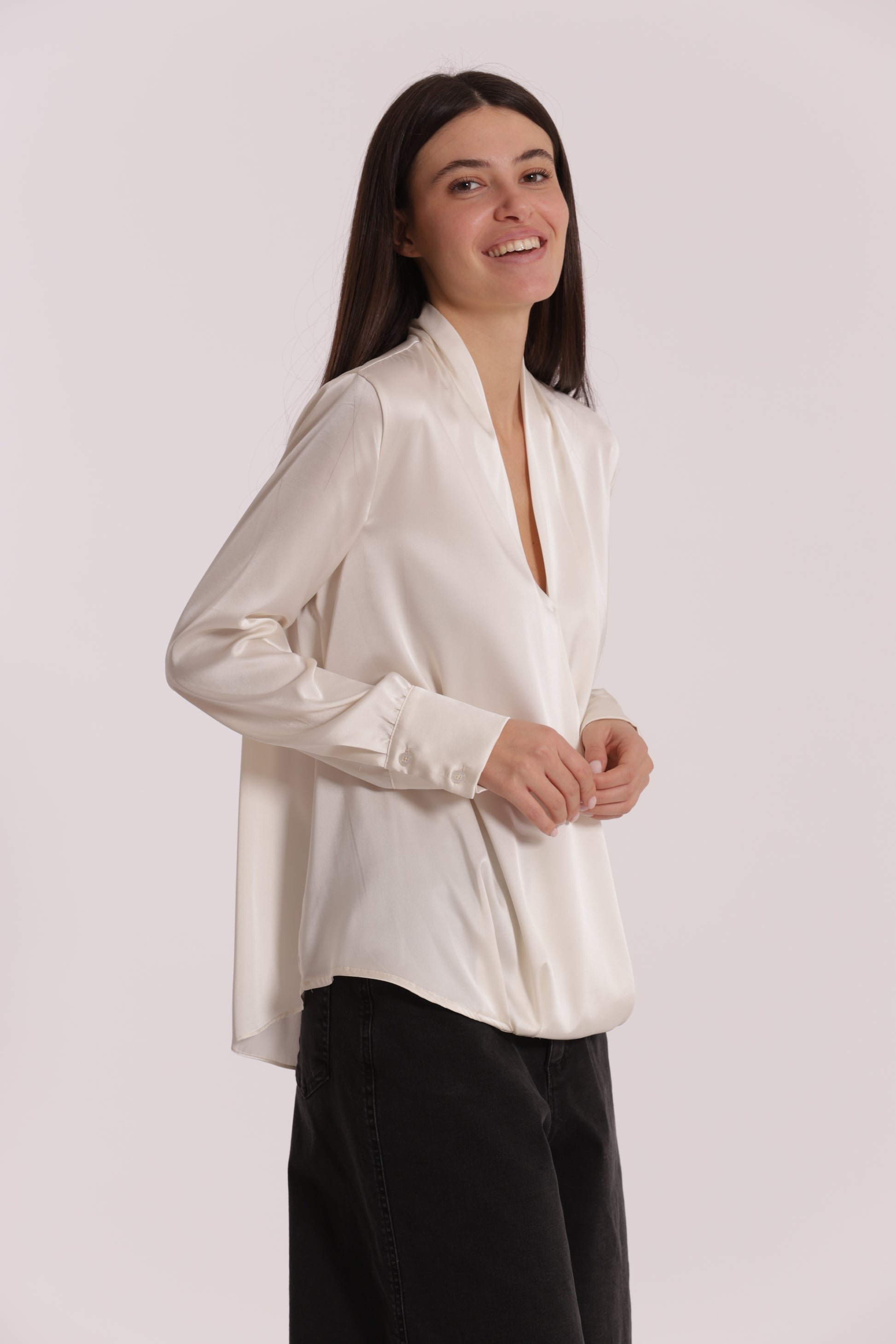 BLUSA INCROCIATA IN RASO
