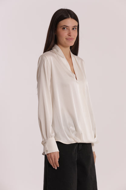 BLUSA INCROCIATA IN RASO