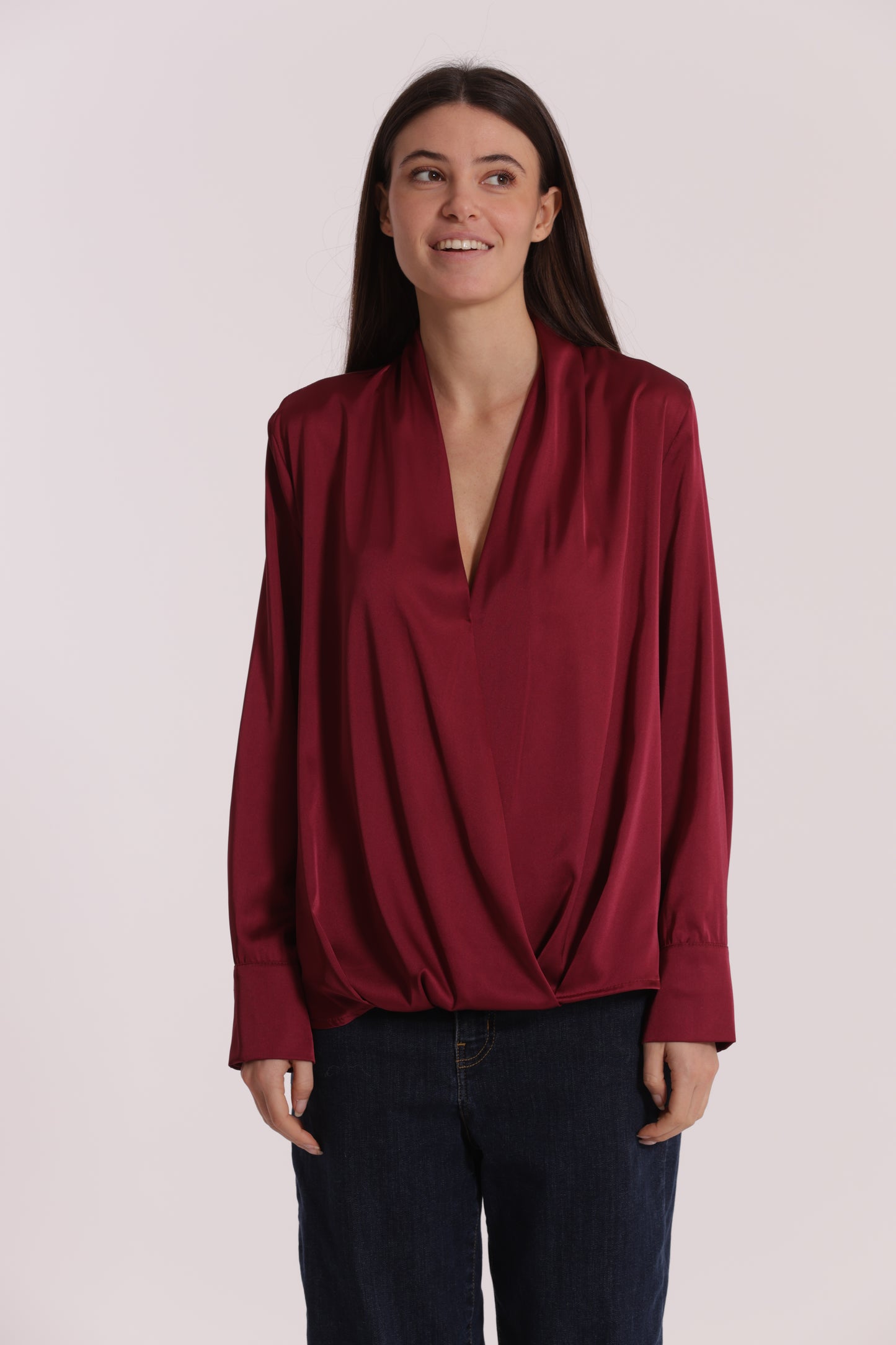 BLUSA INCROCIATA IN RASO