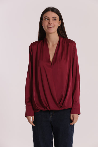 BLUSA INCROCIATA IN RASO