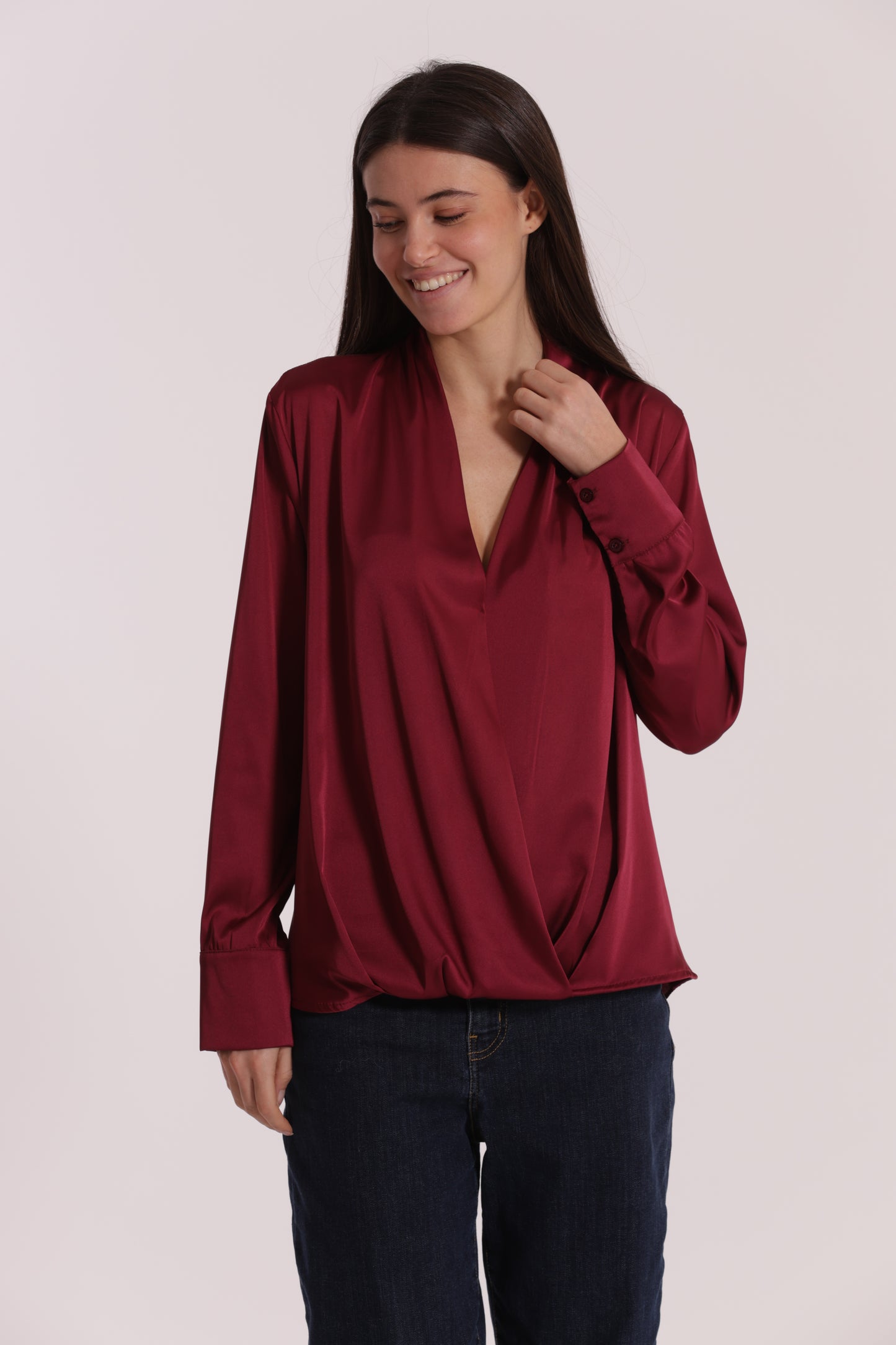 BLUSA INCROCIATA IN RASO