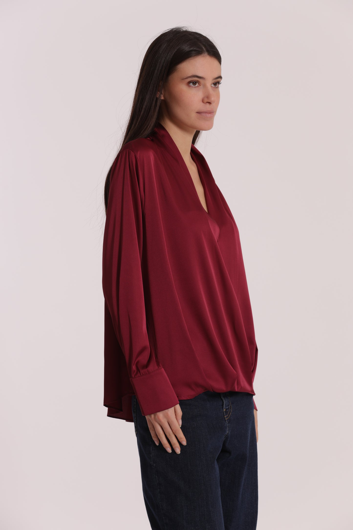 BLUSA INCROCIATA IN RASO