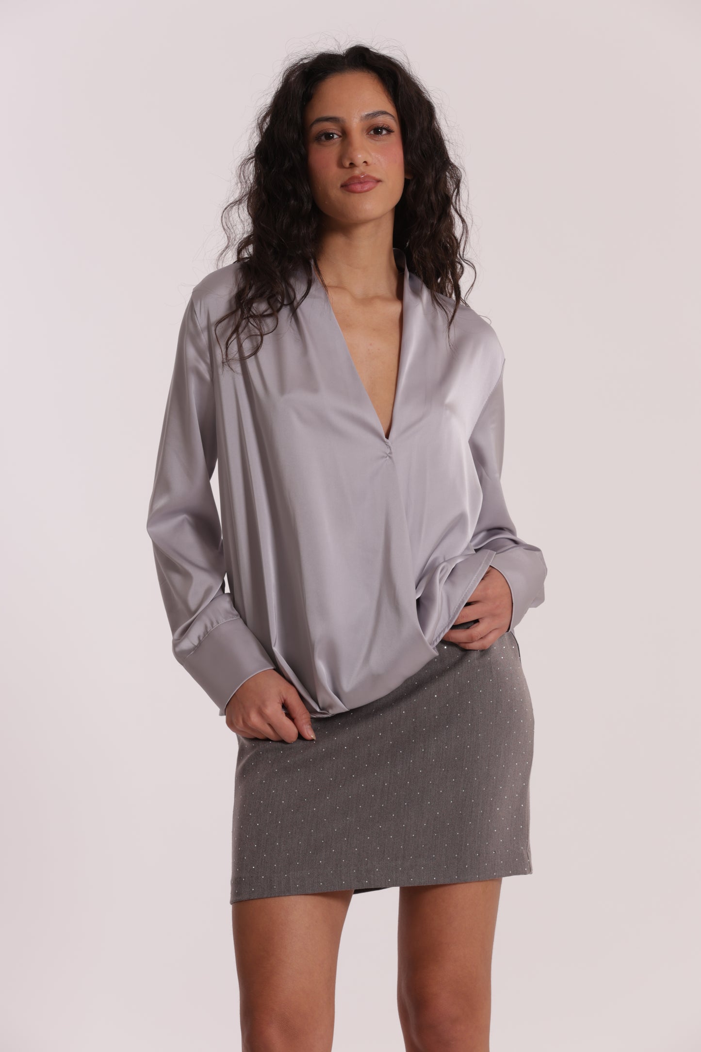 BLUSA INCROCIATA IN RASO