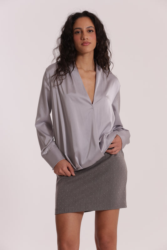 BLUSA INCROCIATA IN RASO