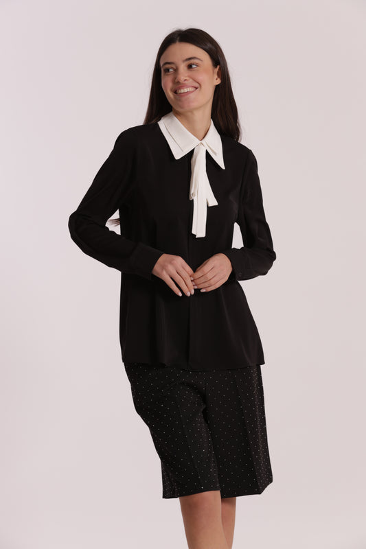 BLUSA CON COLLETTO E FIOCCO