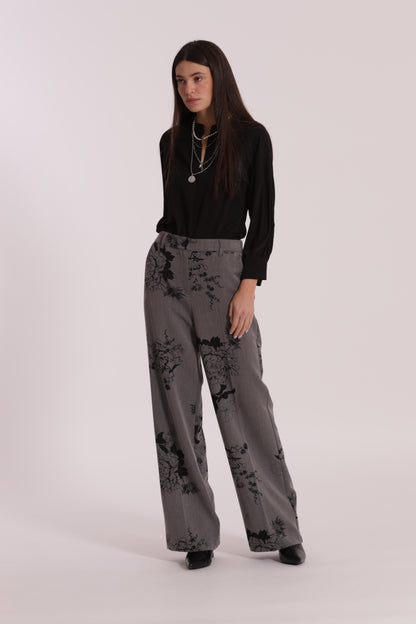 PANTALONE PALAZZO IN POLYVISCOSA STAMPA FLOREALE