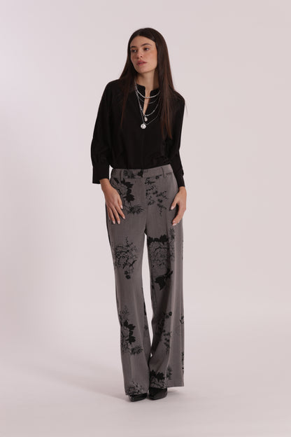 PANTALONE PALAZZO IN POLYVISCOSA STAMPA FLOREALE