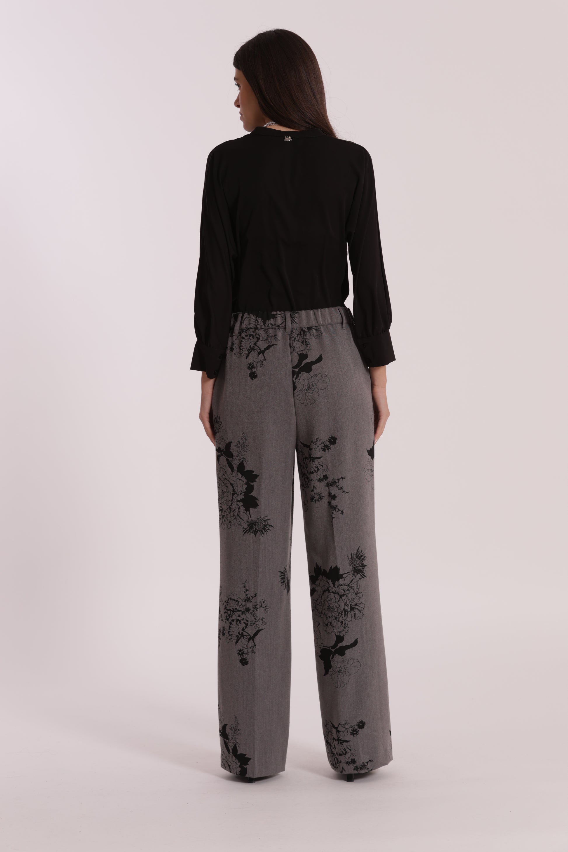 PANTALONE PALAZZO IN POLYVISCOSA STAMPA FLOREALE