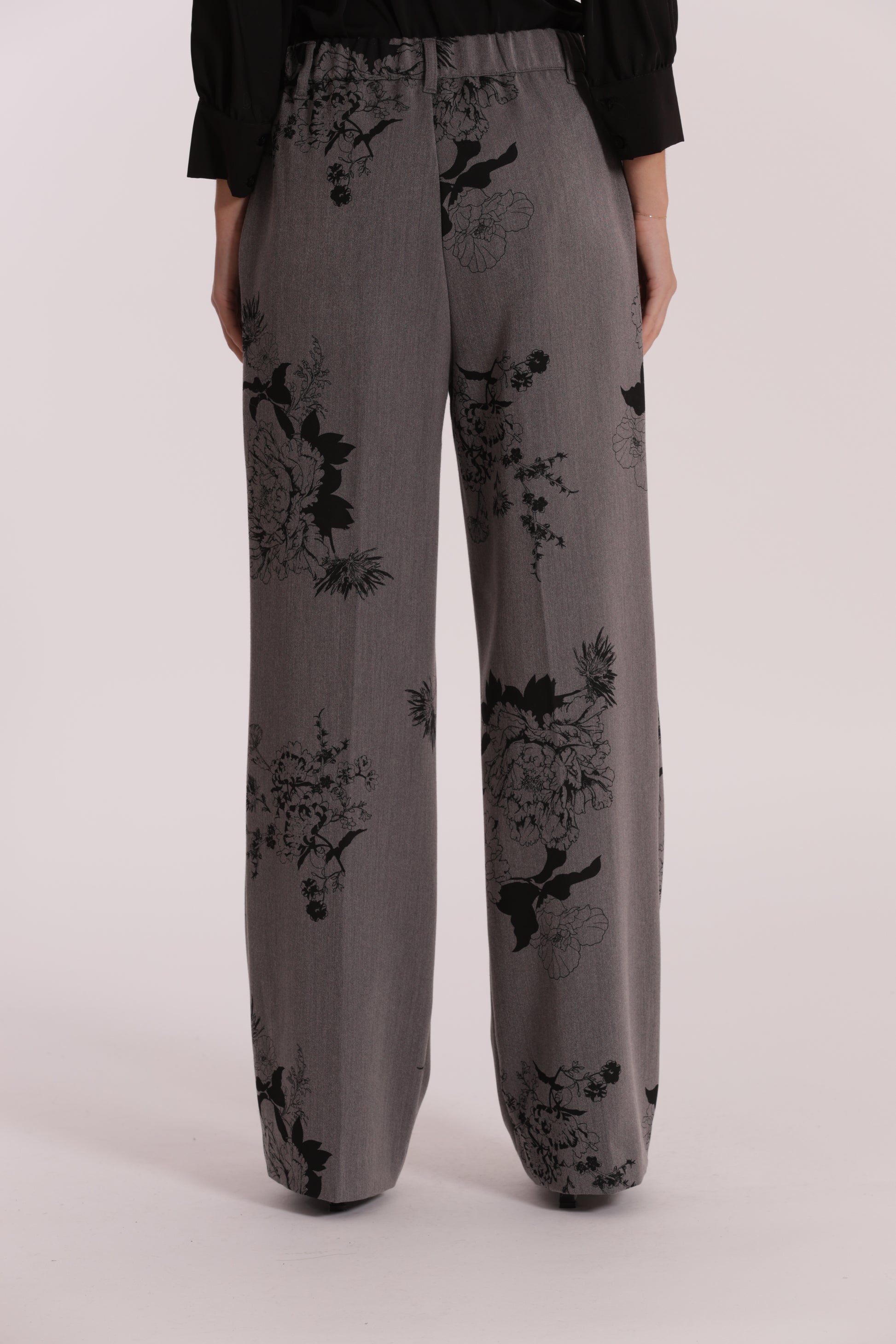 PANTALONE PALAZZO IN POLYVISCOSA STAMPA FLOREALE