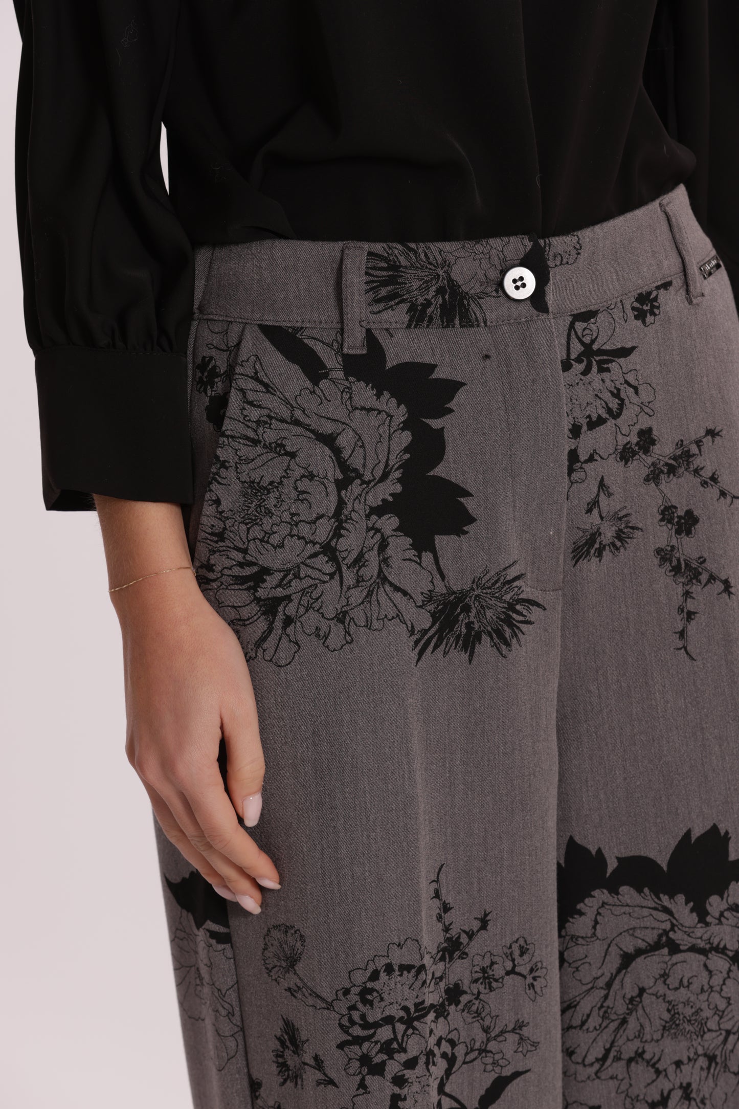 PANTALONE PALAZZO IN POLYVISCOSA STAMPA FLOREALE
