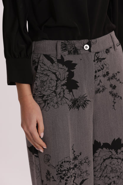 PANTALONE PALAZZO IN POLYVISCOSA STAMPA FLOREALE