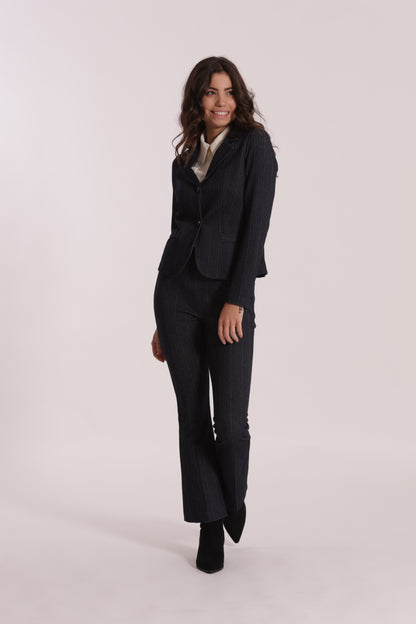 PANTALONE FLARE IN PUNTO MILANO EFFETTO JEANS
