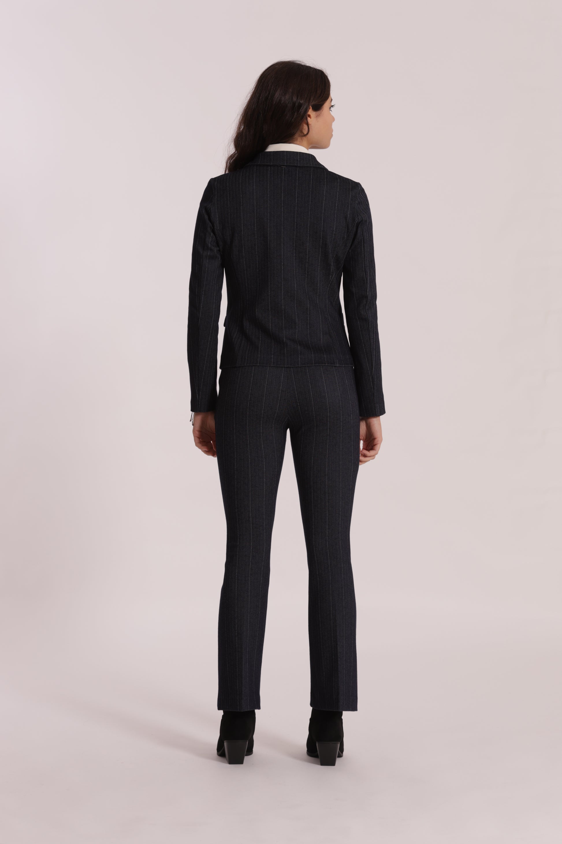 PANTALONE FLARE IN PUNTO MILANO EFFETTO JEANS
