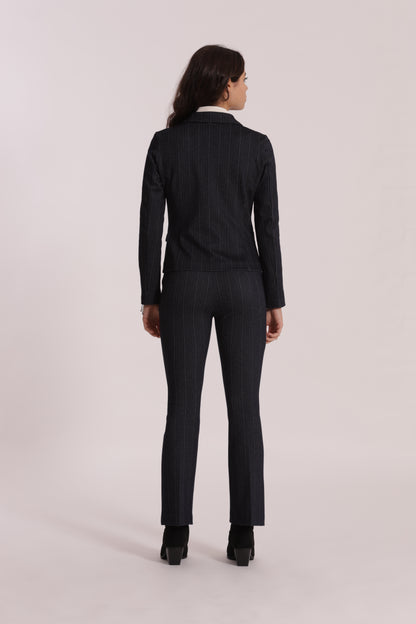 PANTALONE FLARE IN PUNTO MILANO EFFETTO JEANS