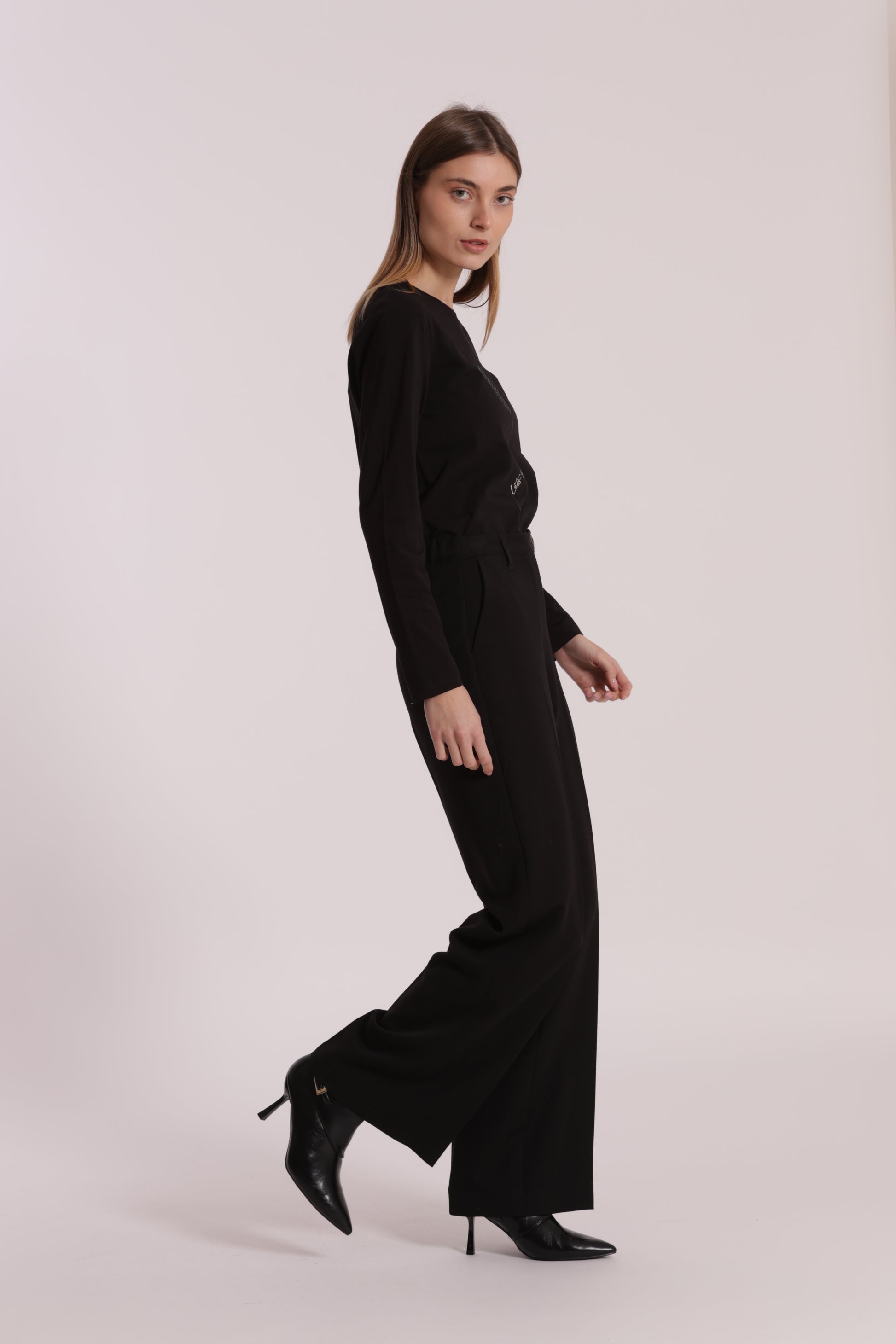 PANTALONE PALAZZO CON ELASTICO DIETRO IN POLYVISCOSA